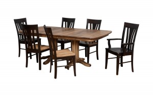 Amish > Double Pedestal Table and Chairs