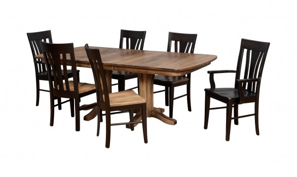 Amish > Double Pedestal Table and Chairs