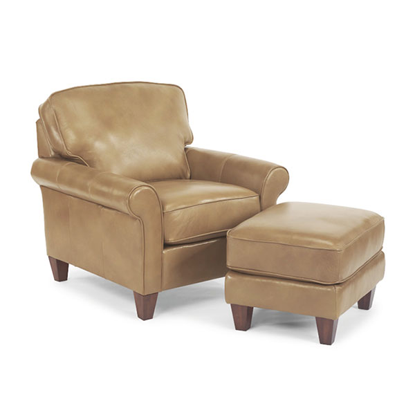 Westside Leather Chair + Ottoman | Flexsteel in Michigan | Fenton Home Furnishings