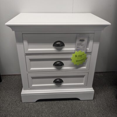 White nightstand 3 drawer