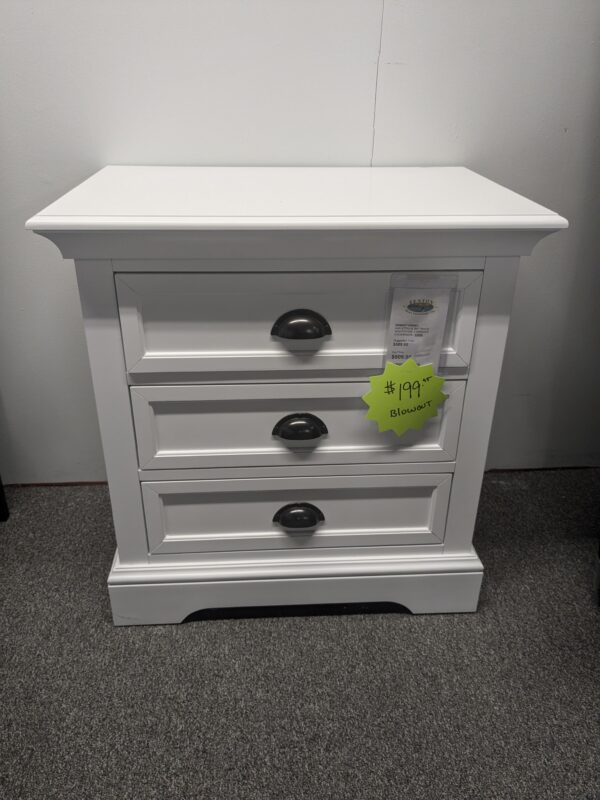 White nightstand 3 drawer