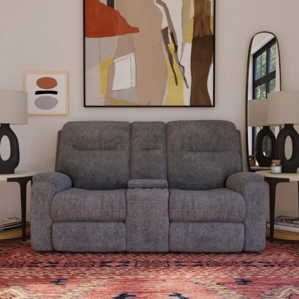 Penn Power Reclining Loveseat with Console & Power Headrests & Lumbar - Image 3