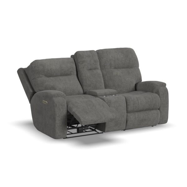 Penn Power Reclining Loveseat with Console & Power Headrests & Lumbar - Image 4