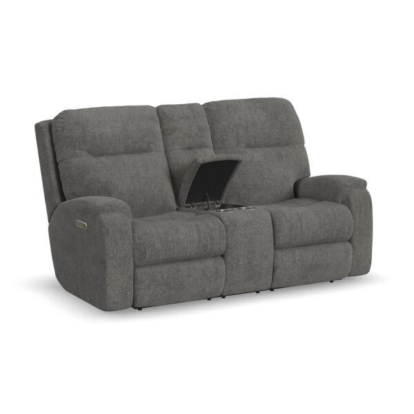 Penn Power Reclining Loveseat with Console & Power Headrests & Lumbar - Image 5