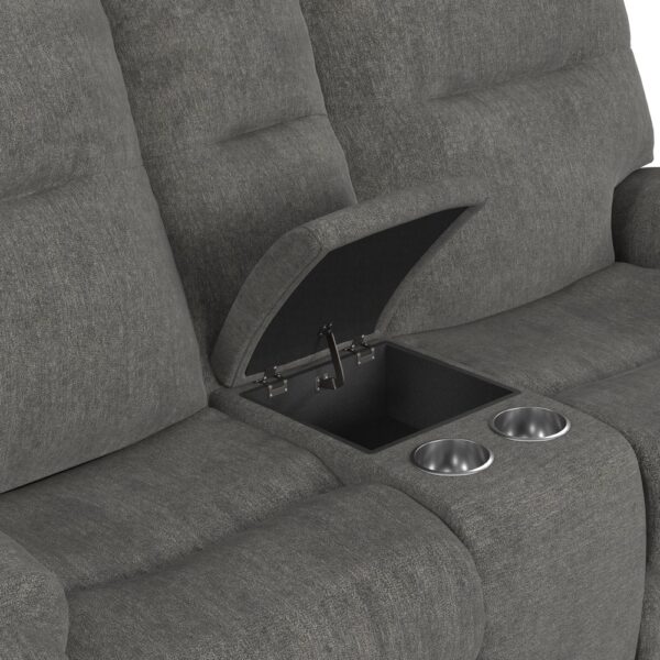 Penn Power Reclining Loveseat with Console & Power Headrests & Lumbar - Image 6