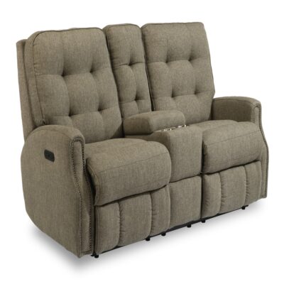 Devon Power Reclining Loveseat with Console & Power Headrests