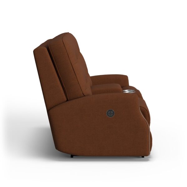 Devon Power Reclining Loveseat with Console - Image 5