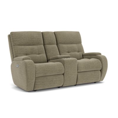 Strait Power Recliner with Power Headrest & Lumbar