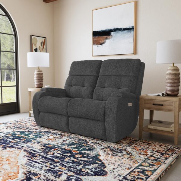 Strait Power Reclining Loveseat with Power Headrests - Image 2