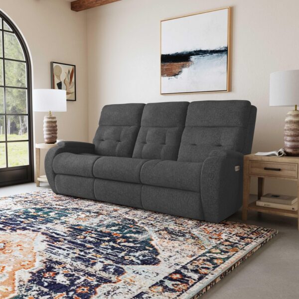 Strait Power Reclining Sofa with Power Headrests - Image 4