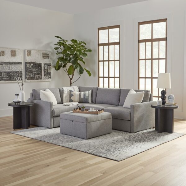 Flex 4-Seat Sectional with Narrow Arm and Storage Ottoman - Image 7
