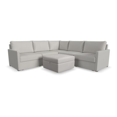 Flex 5-Seat Sectional with Narrow Arm and Storage Ottoman