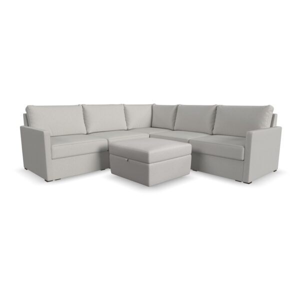 Flex 5-Seat Sectional with Narrow Arm and Storage Ottoman