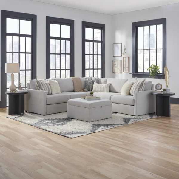 Flex 5-Seat Sectional with Narrow Arm and Storage Ottoman - Image 7