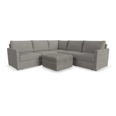 Flex 5-Seat Sectional with Narrow Arm and Storage Ottoman