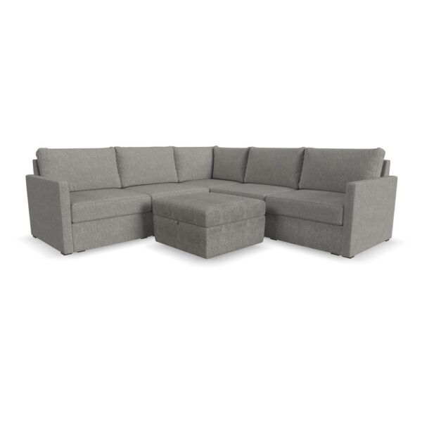 Flex 5-Seat Sectional with Narrow Arm and Storage Ottoman