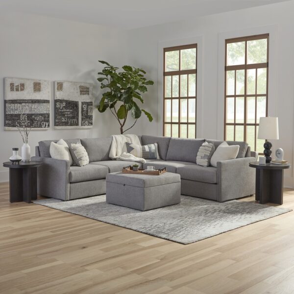Flex 5-Seat Sectional with Narrow Arm and Storage Ottoman - Image 7