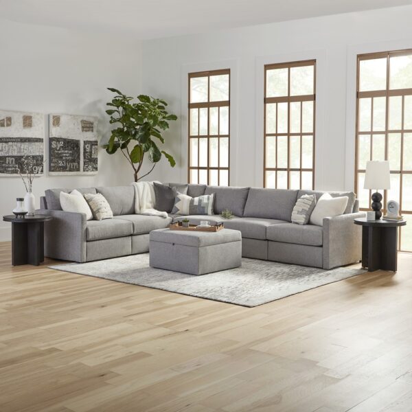 Flex 6-Seat Sectional with Narrow Arm and Storage Ottoman - Image 7