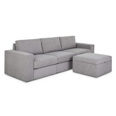 Flex Sofa with Wide Arm and Storage Ottoman