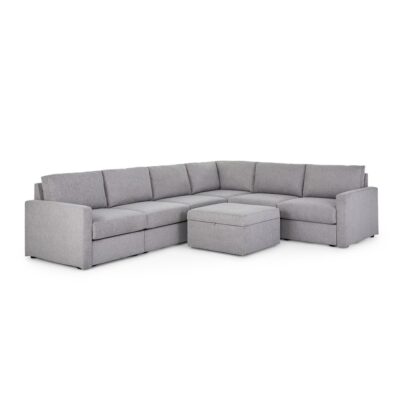 Flex 6-Seat Sectional with Standard Arm and Storage Ottoman