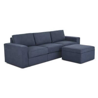 Flex Sofa with Wide Arm and Storage Ottoman