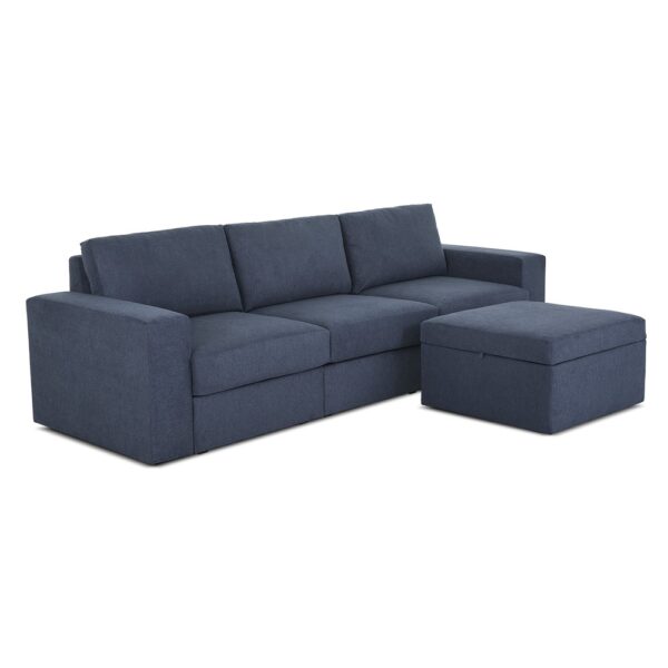 Flex Sofa with Wide Arm and Storage Ottoman
