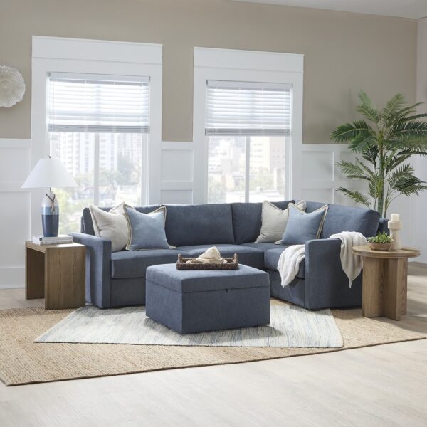 Flex 4-Seat Sectional with Narrow Arm and Storage Ottoman - Image 2