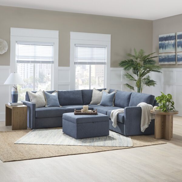 Flex 5-Seat Sectional with Narrow Arm and Storage Ottoman - Image 2