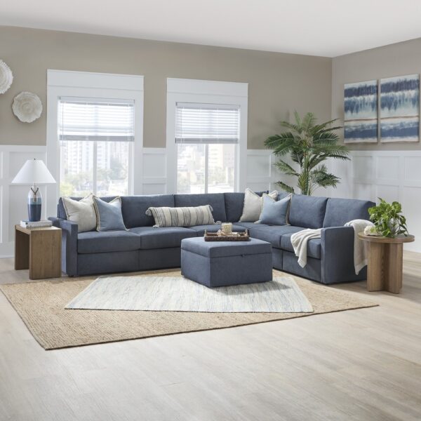 Flex 6-Seat Sectional with Narrow Arm and Storage Ottoman - Image 2