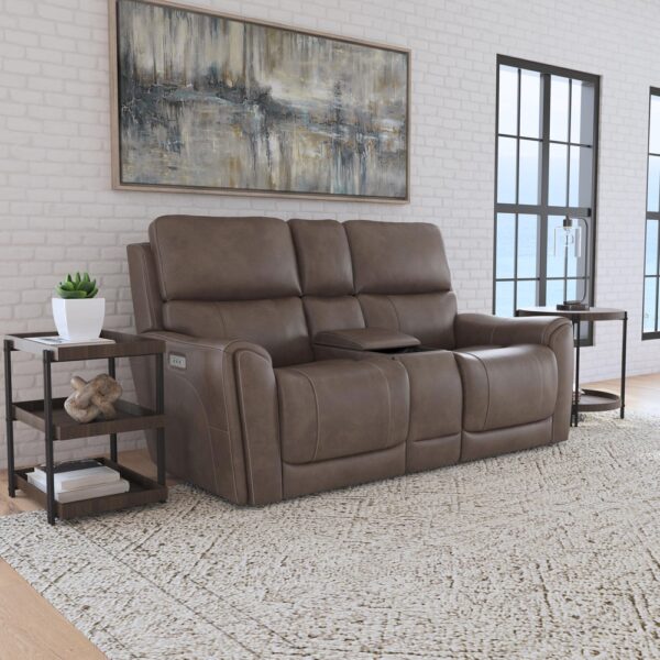 Carter Power Reclining Loveseat with Console & Power Headrests & Lumbar - Image 4