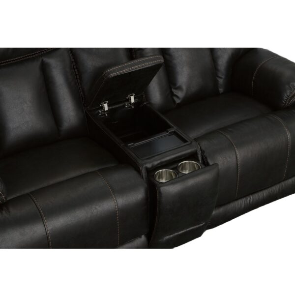 Clive Power Reclining Loveseat with Console, Power Headrests & Lumbar - Image 4