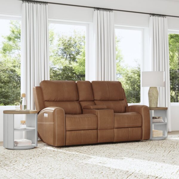 Linden Power Reclining Loveseat with Console & Power Headrests & Lumbar - Image 2