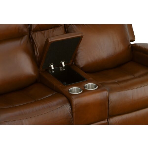 Mustang Power Loveseat with Console with Power Headrest - Image 4