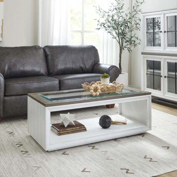 Melody Rectangular Coffee Table with Casters - Image 3