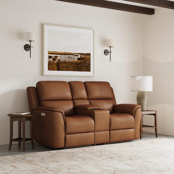 Henry Power Reclining Loveseat with Console & Power Headrests & Lumbar - Image 2