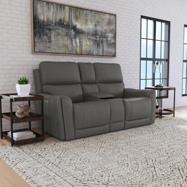 Carter Power Reclining Loveseat with Console & Power Headrests & Lumbar - Image 4