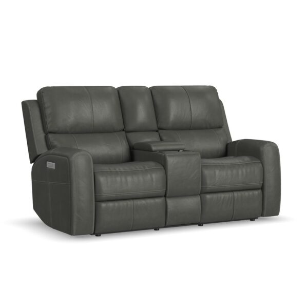 Linden Power Reclining Loveseat with Console & Power Headrests & Lumbar