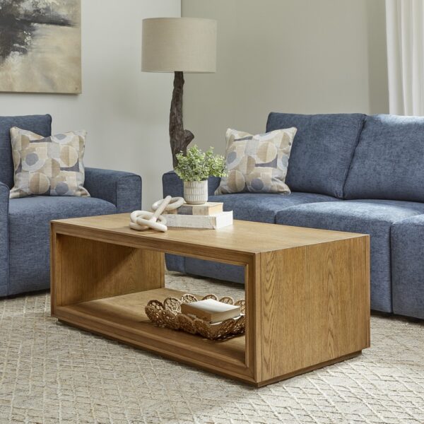 Waterfall Rectangular Coffee Table with Casters - Image 3
