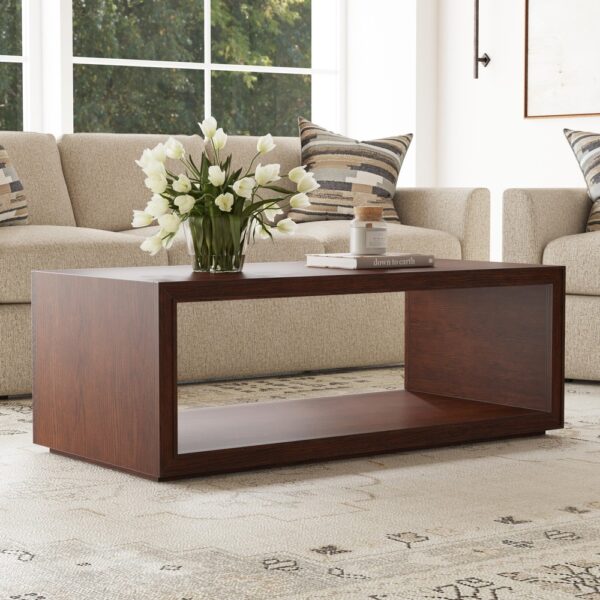 Waterfall Rectangular Coffee Table with Casters - Image 5
