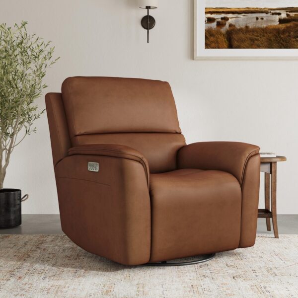 Henry Power Swivel Gliding Recliner with Power Headrest, Lumbar, Heat & Massage - Image 2