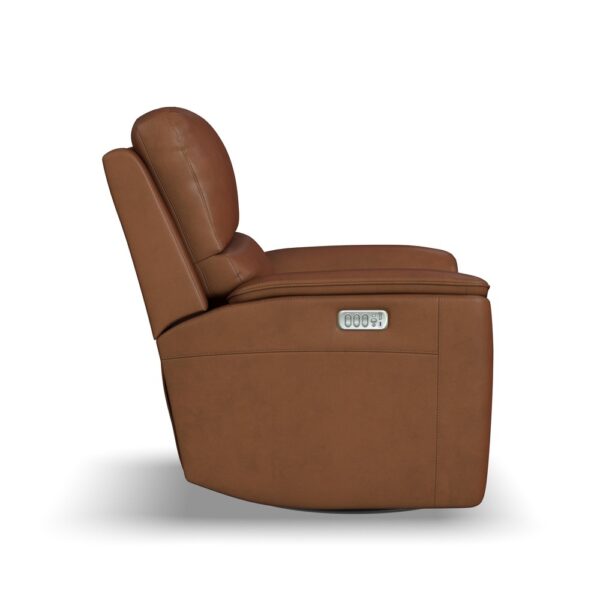 Henry Power Swivel Gliding Recliner with Power Headrest, Lumbar, Heat & Massage - Image 3