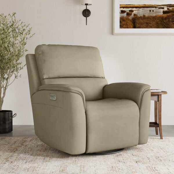 Henry Power Swivel Gliding Recliner with Power Headrest, Lumbar, Heat & Massage - Image 2