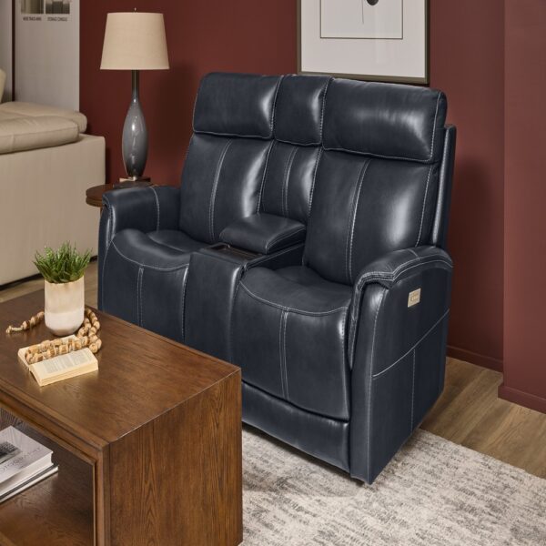 View Power Reclining Loveseat with Console, Power Headrests & Lumbar - Image 5