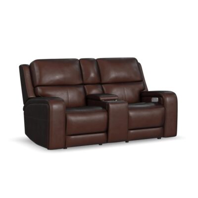 Oasis Power Reclining Loveseat with Console, Power Headrests, Lumbar, Heat & Massage