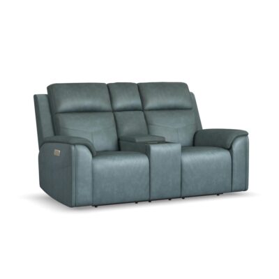 Vernon Power Reclining Loveseat with Console, Power Headrests, Lumbar, Heat & Massage