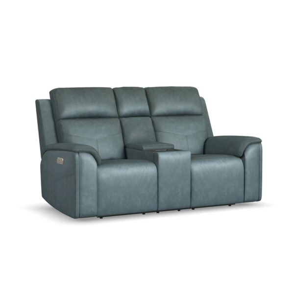 Vernon Power Reclining Loveseat with Console, Power Headrests, Lumbar, Heat & Massage