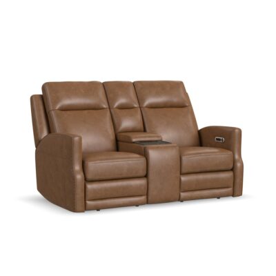Maxwell Power Reclining Loveseat with Console, Power Headrests and Lumbar