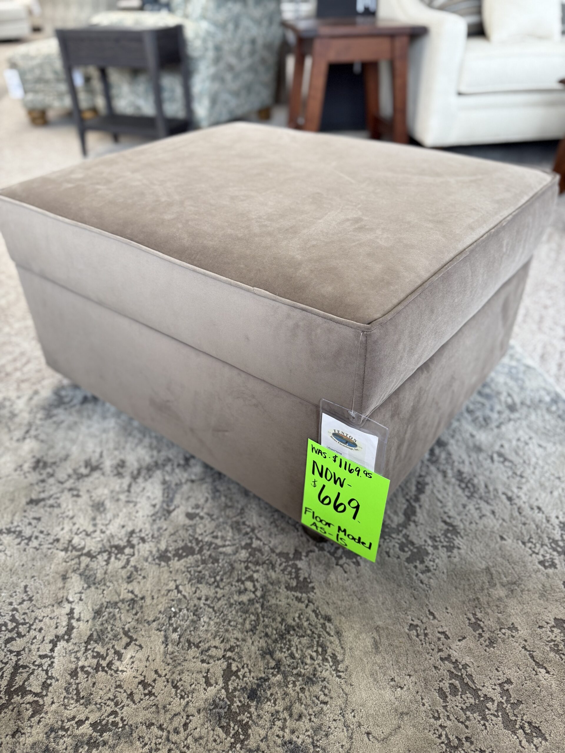 Image showcasing Ottoman Small Storage Quickship - Fenton Home Furnishings