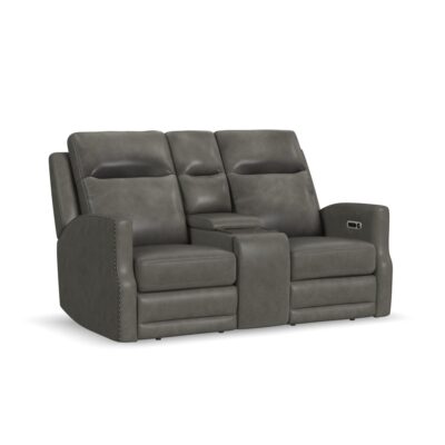 Maxwell Power Reclining Loveseat with Console, Power Headrests and Lumbar