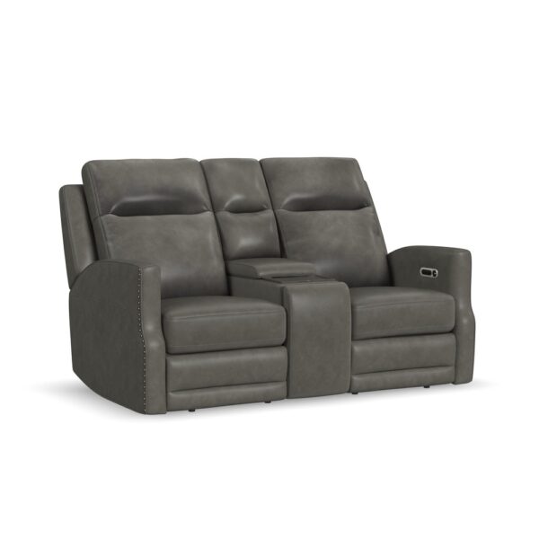 Maxwell Power Reclining Loveseat with Console, Power Headrests and Lumbar